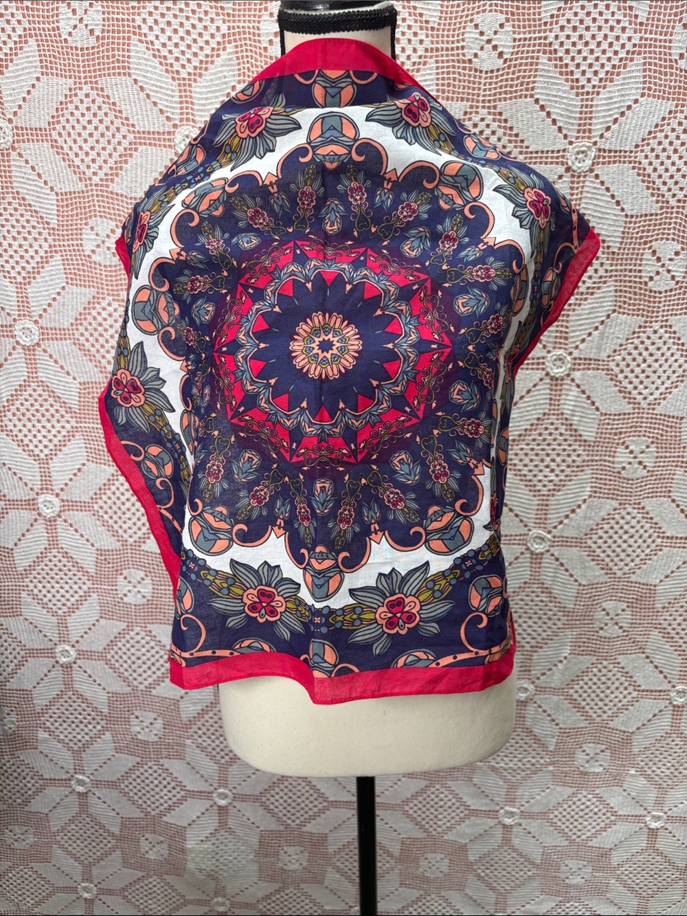 Boho Mandala Cotton Square Scarf
